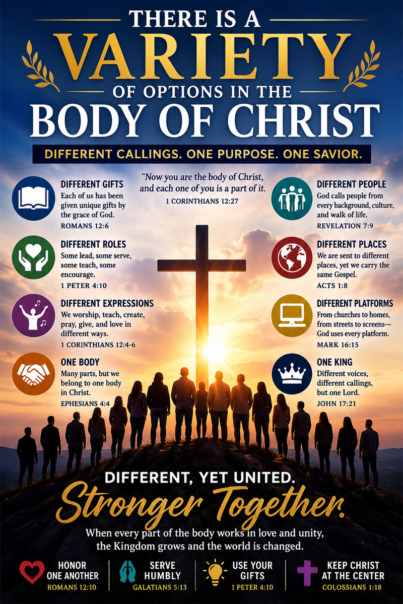 Jesus Options There Is a Variety of Options in the Body of Christ — Vol1 #1 ...
