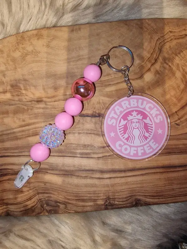Keychain Starbucks Roze