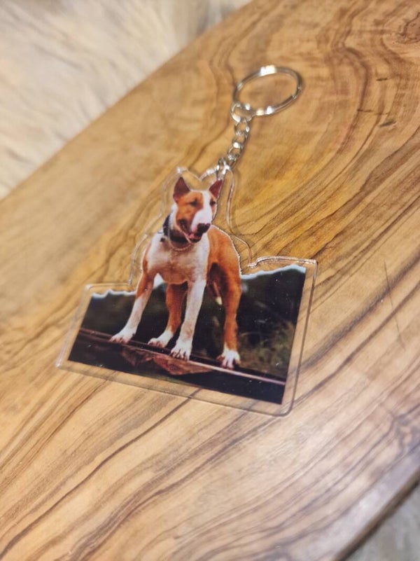 Honden sleutelhanger Bullterrier brown