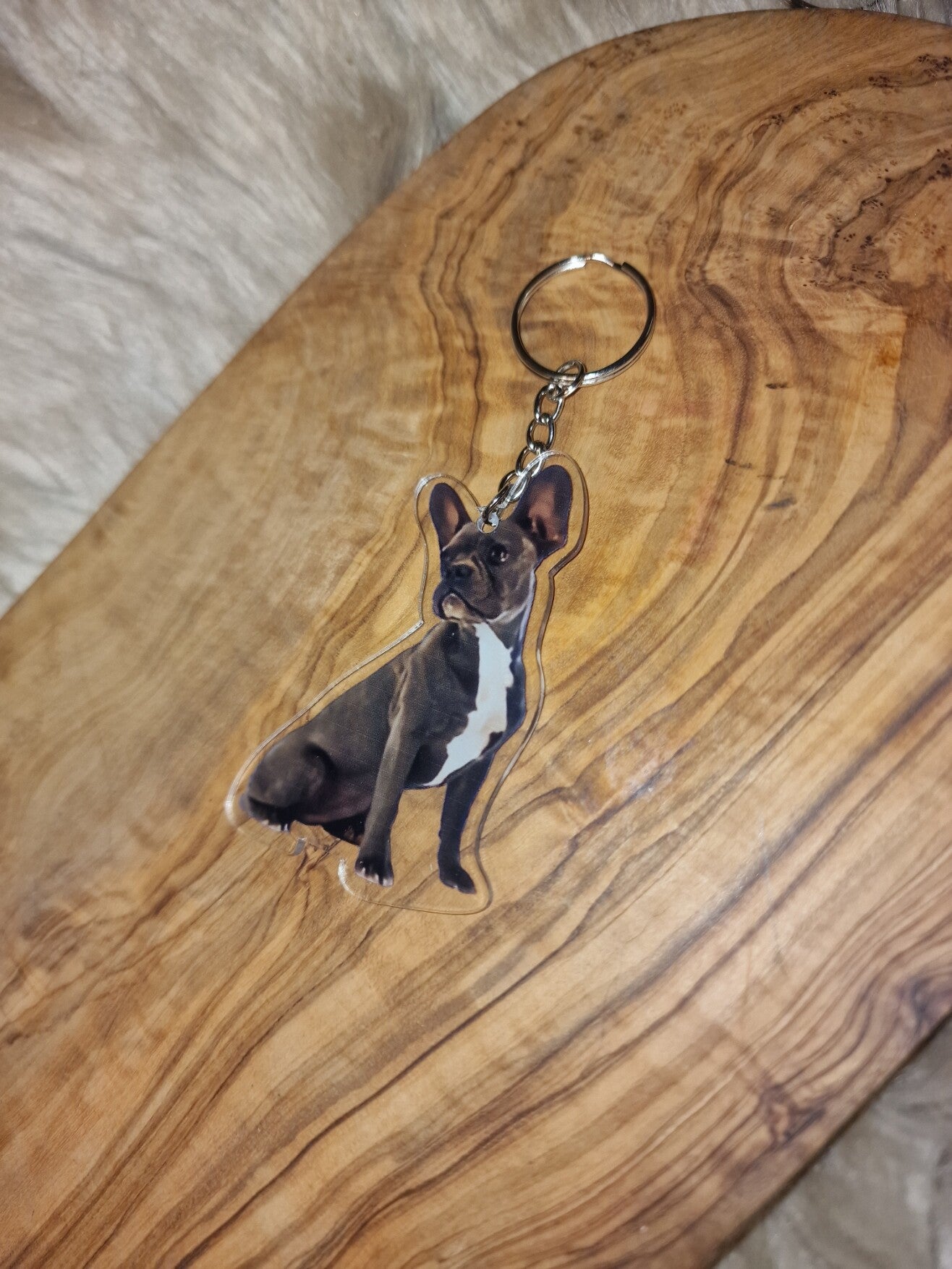 Honden sleutelhanger Frenchie Grey 1