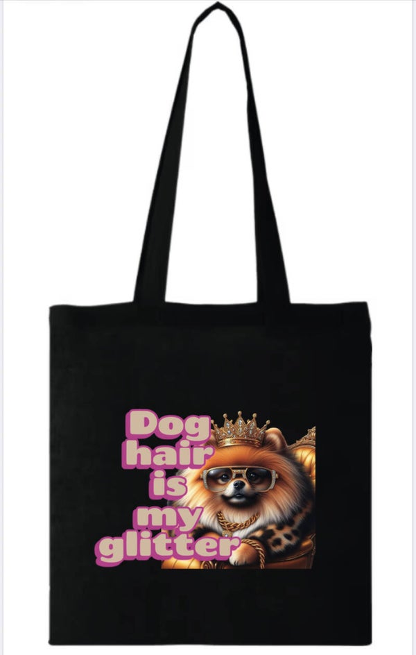 Dog hair is my glitter katoenen tas