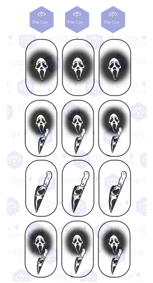 Halloween Special Scream Waterslide Nail Decals