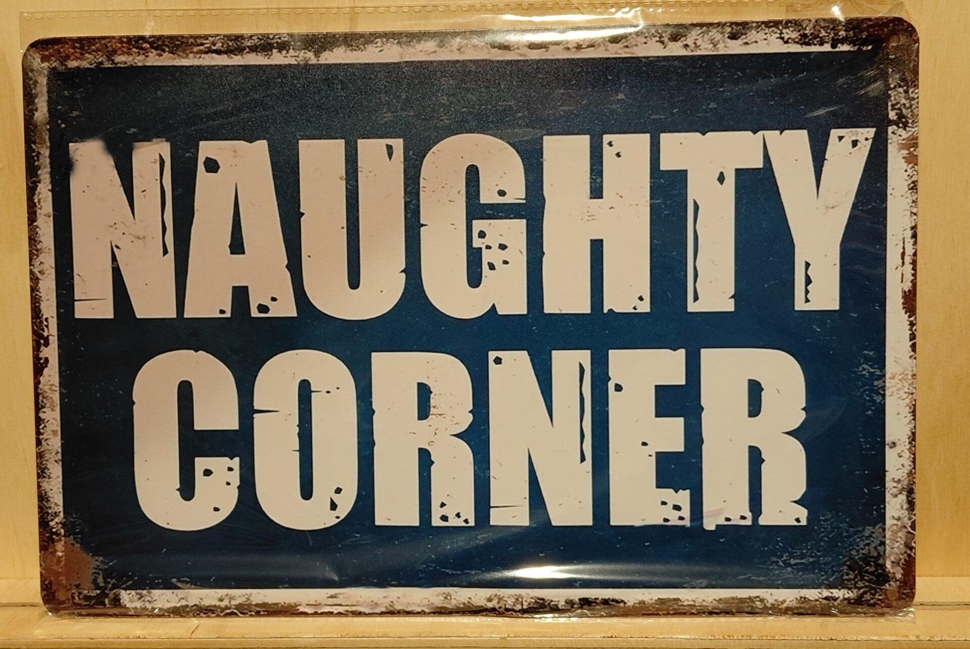 Metaalbordje Naughty Corner