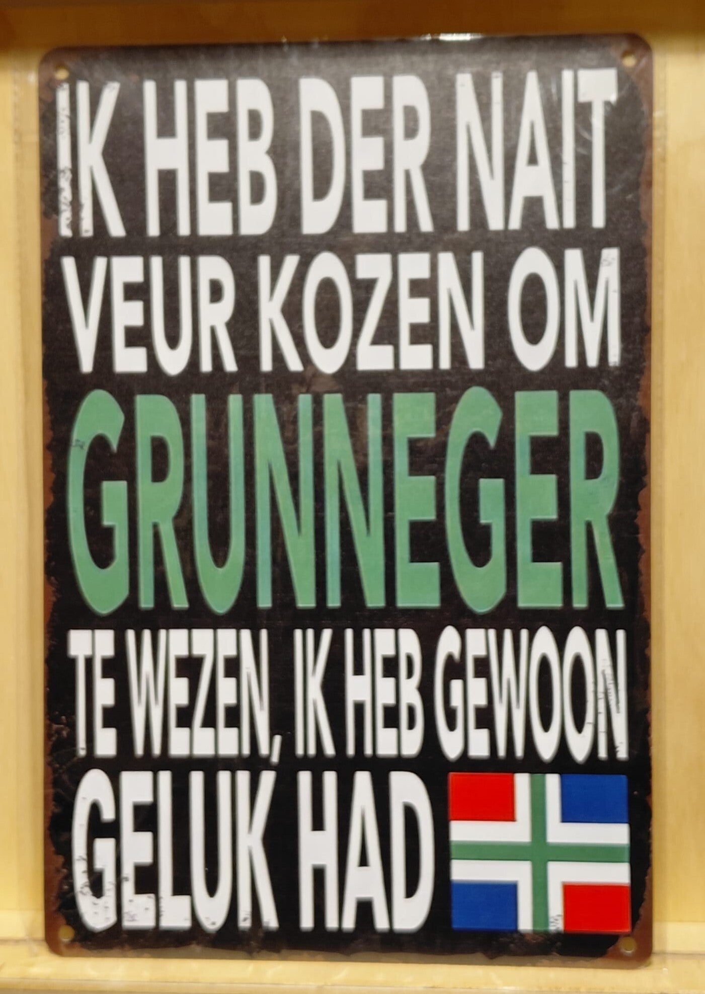 Metaalbordje Grunneger