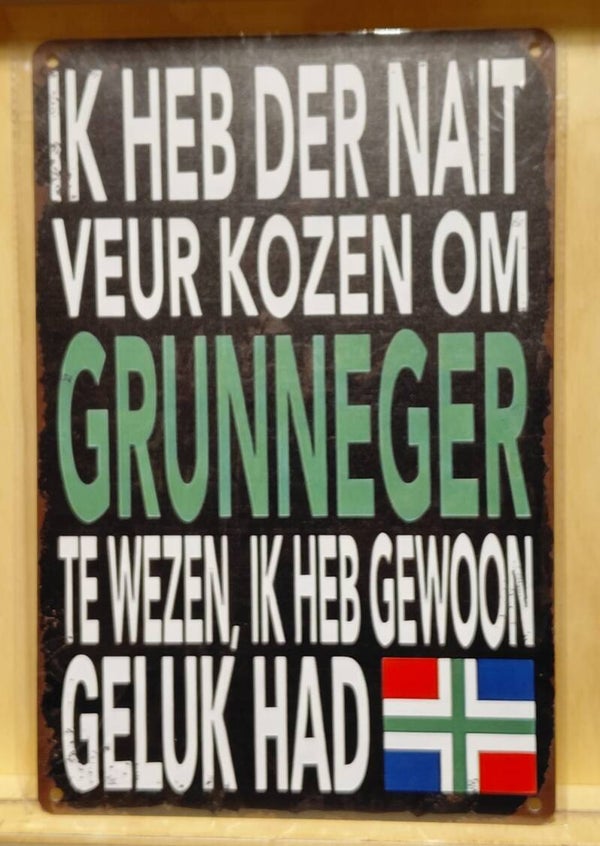 Metaalbordje Grunneger