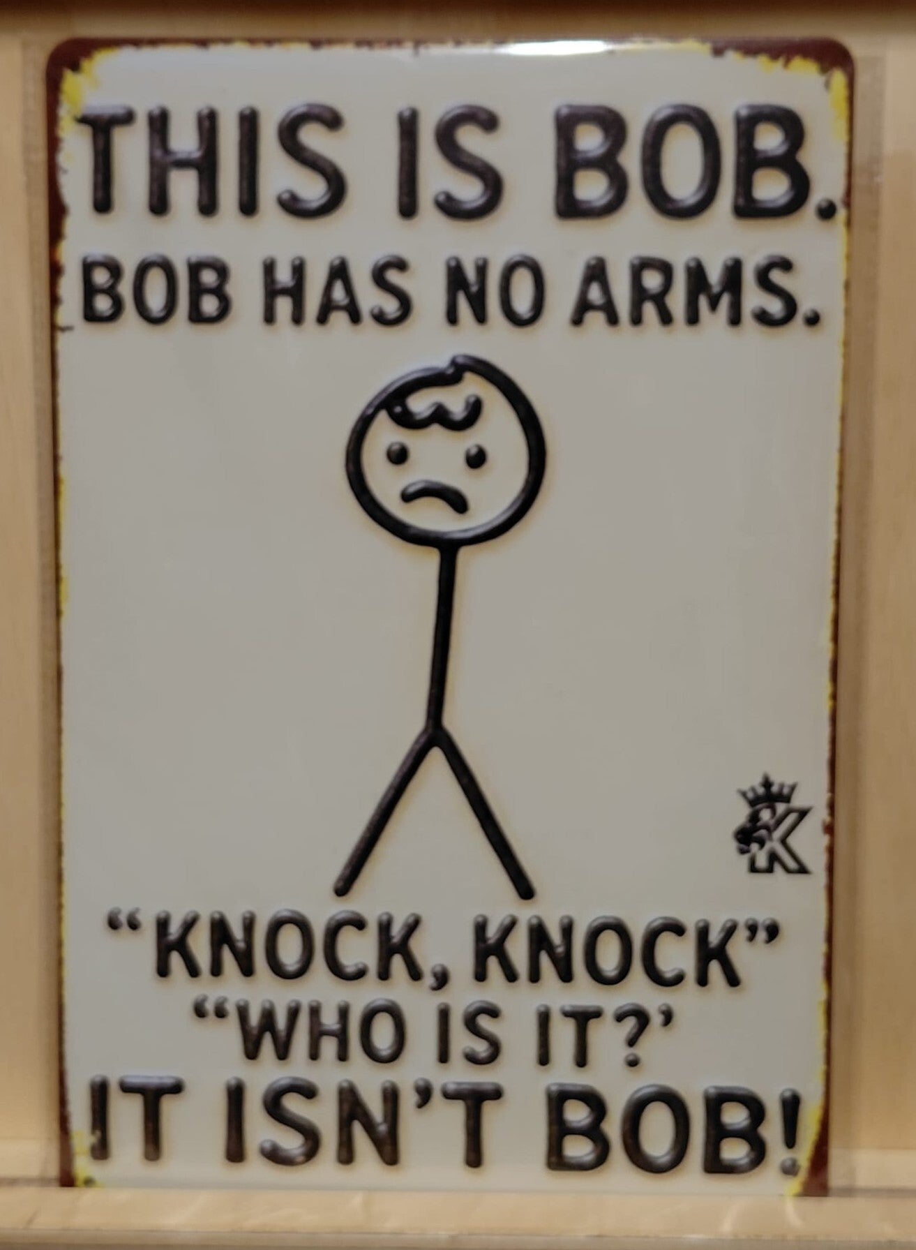 Metaalbordje Bob