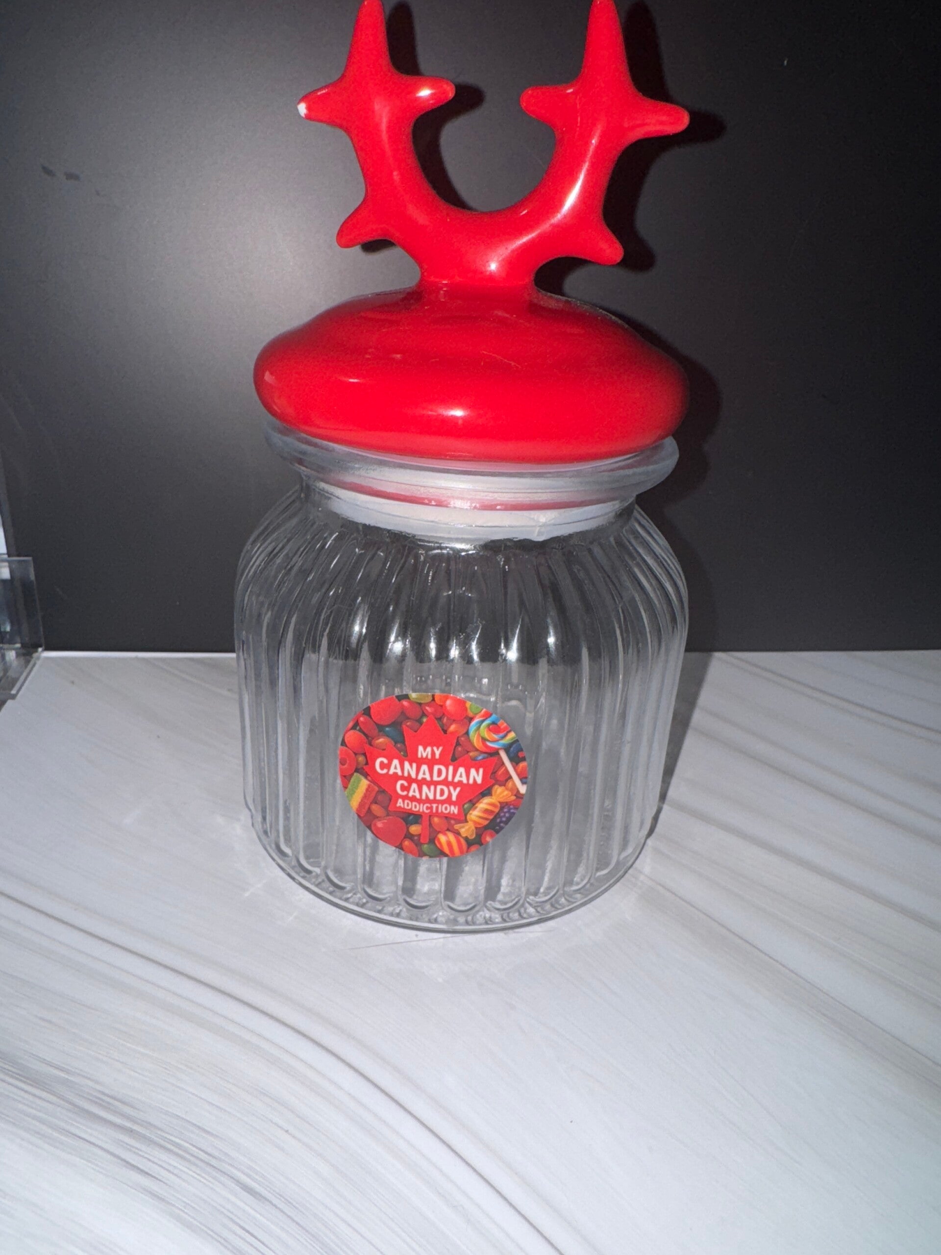Reindeer glass jar large