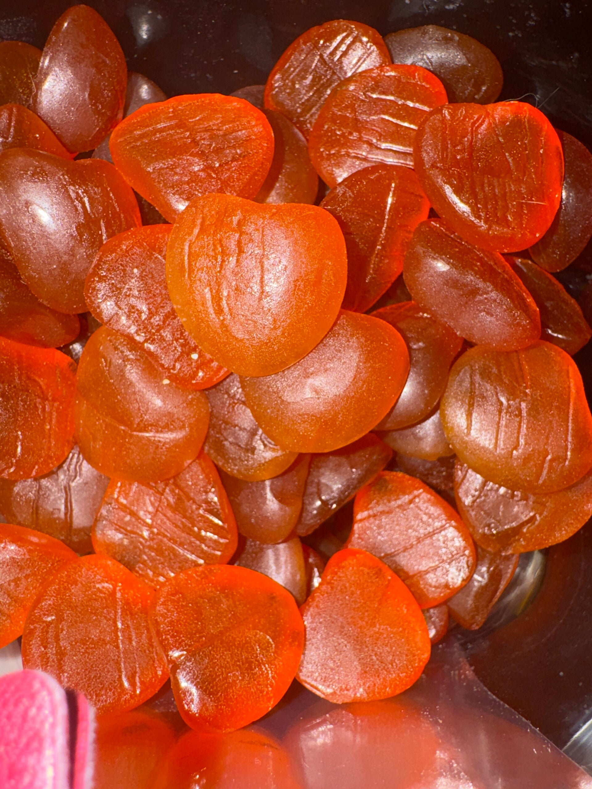 Mango heart with fruit juice inside