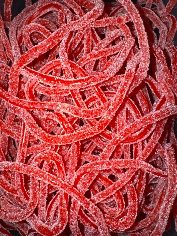 Sour strawberry laces