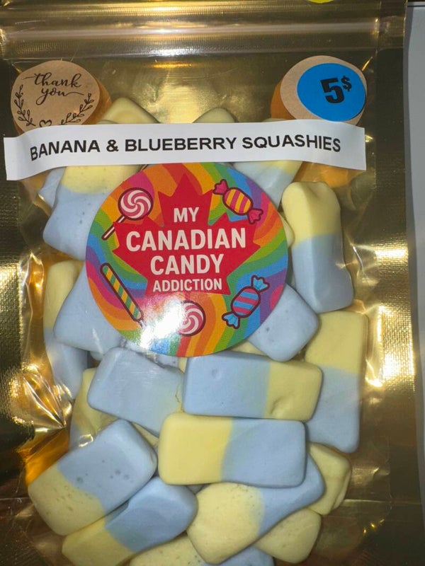 Squashies banana and blueberry
