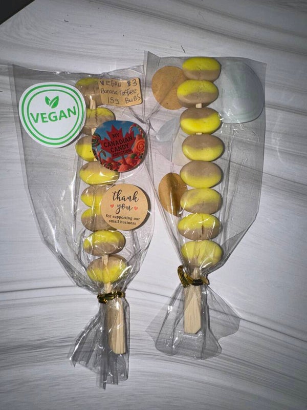 Mini Caramel banana lollipop