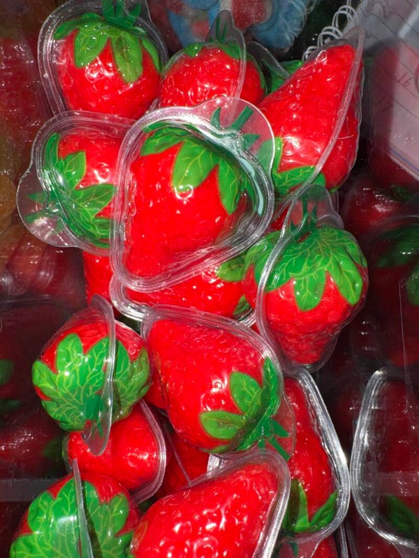 4 d  large Jelly filled strawberries (c) price per strawberry