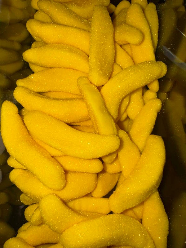 Sour gummy banana