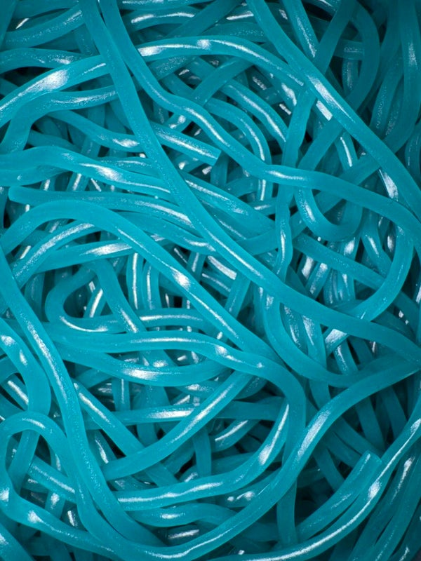 Blue raspberry gummy laces
