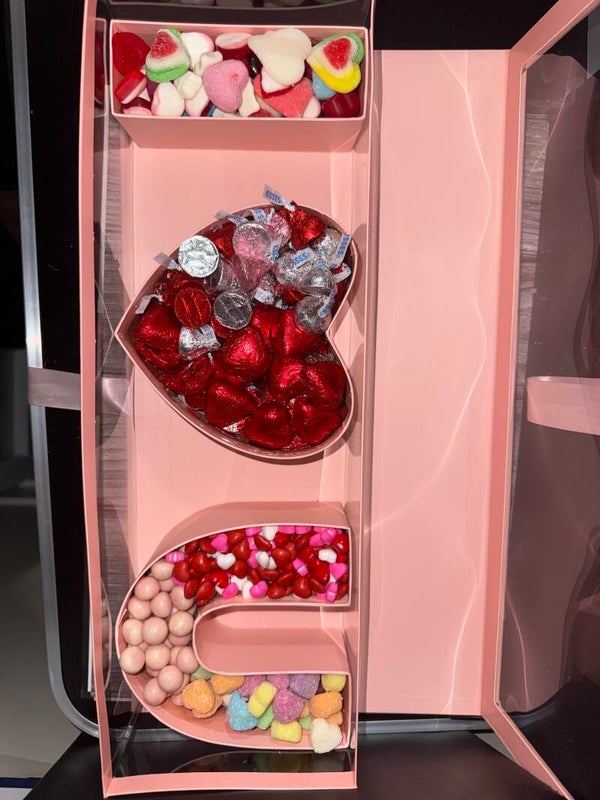 I love you pink clear box