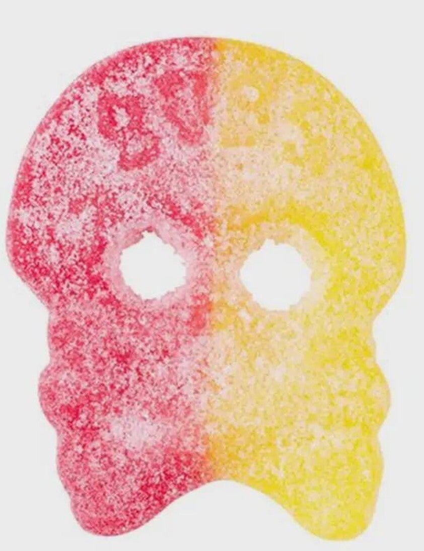Lemonade raspberry skulls.    Medium (halal). (Vegan). (Gluten free)