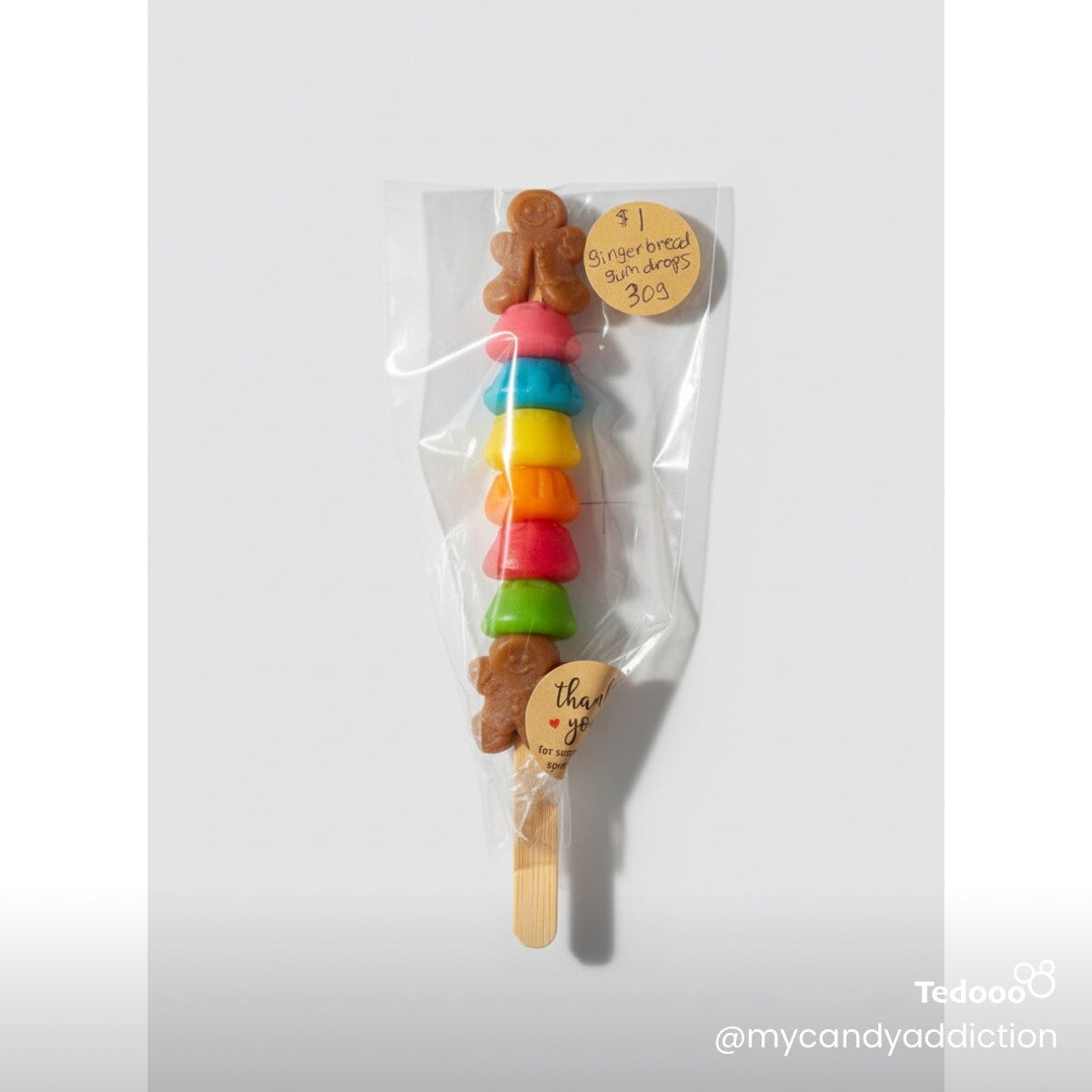 Small lollipop gingerbread and gumdrop