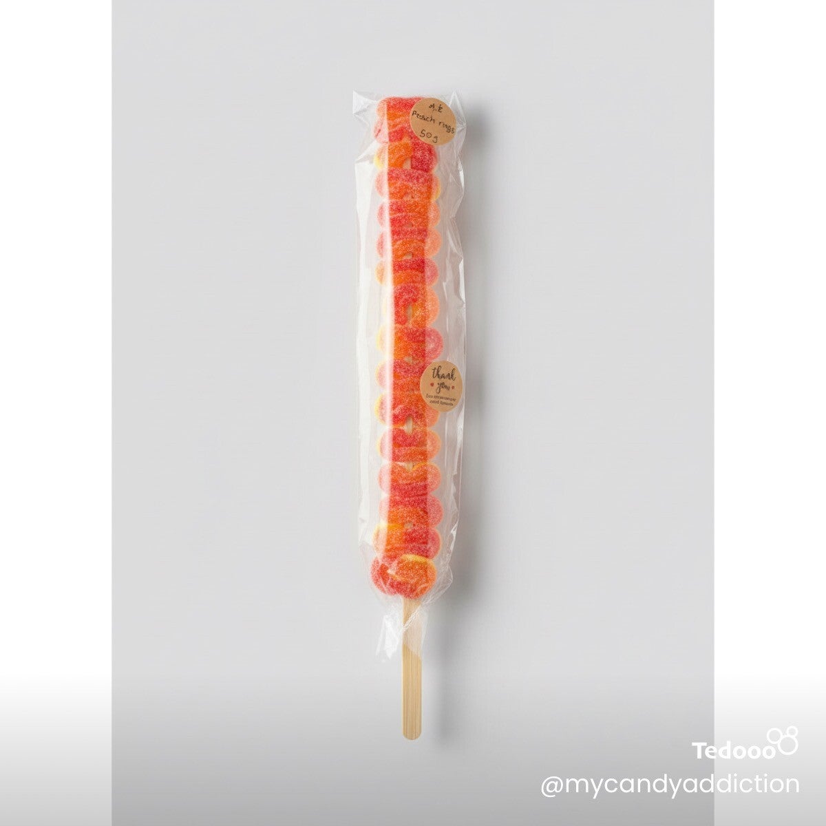 Peach rings lollipop 50 grams