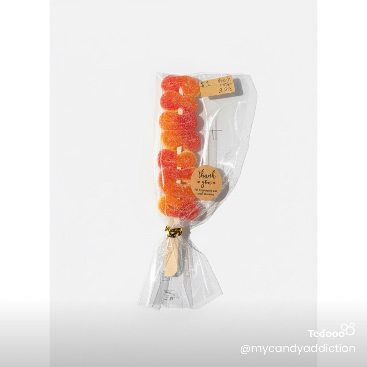 Peach rings lollipop 35 grams
