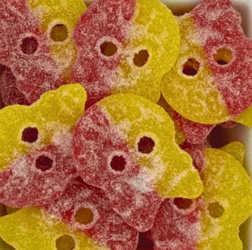 Large lemon raspberry skulls (HALAL) (vegan