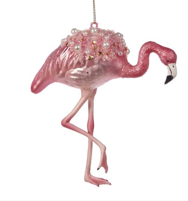 Roze Flamingo met parels