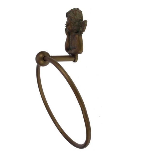 Handdoekring Engel, antiek  goudkleur  1