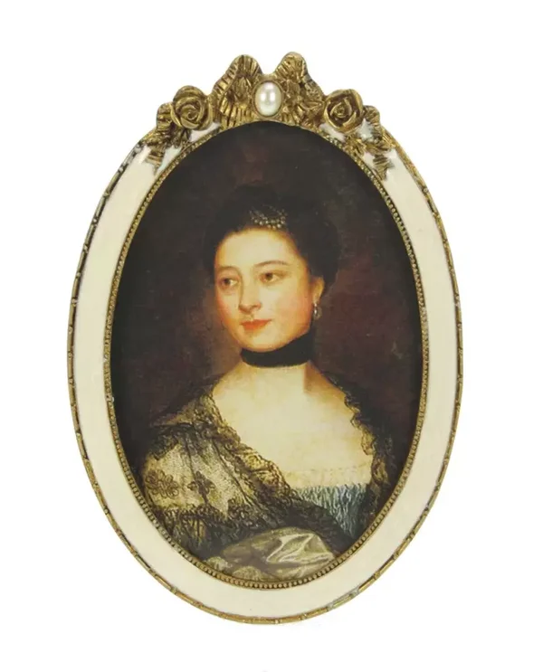 Fotolijstje ovaal Crème/ant. goud (9,3x14,3) 12x2x17,5cm