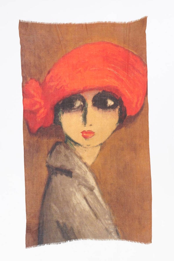 Otracosa shawl - Red hat Kees van Dongen - zijde/wol