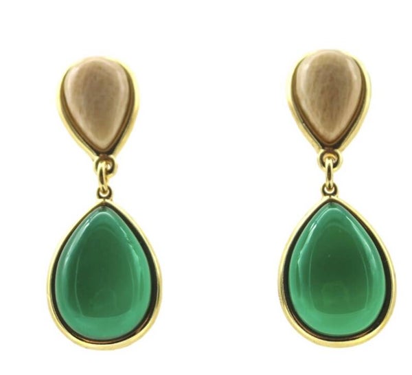 gold plated oorbellen met gemstones