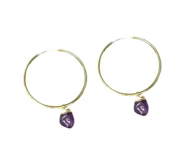 Marilia Capisani, Oorbellen ring gold plated met amethist