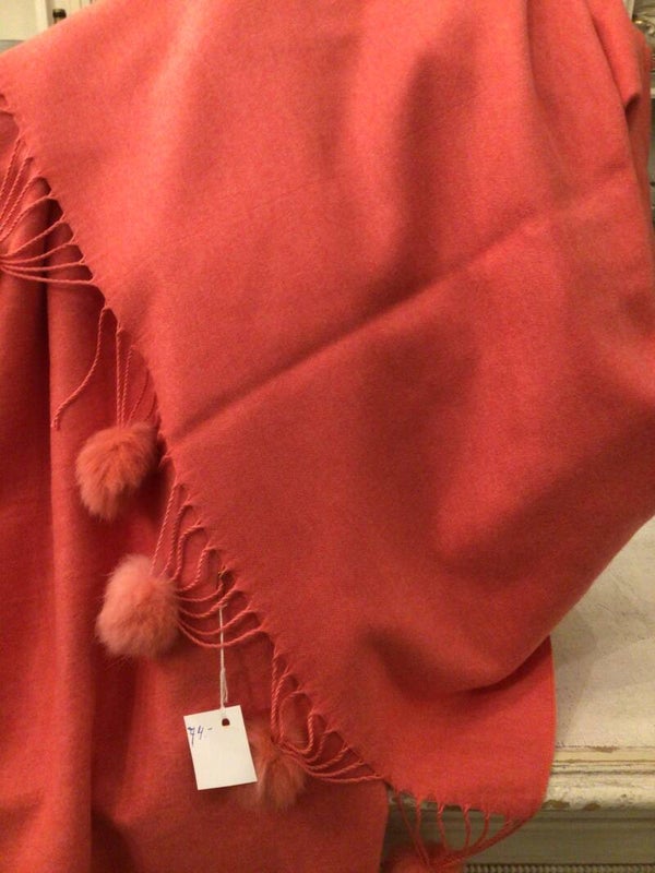 Shawl wol oranje roze