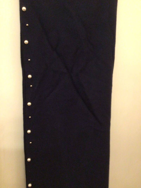 Shawl wol met parel donkerblauw