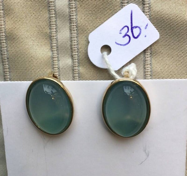 Oorbellen Rio Design clips blue sky agaath