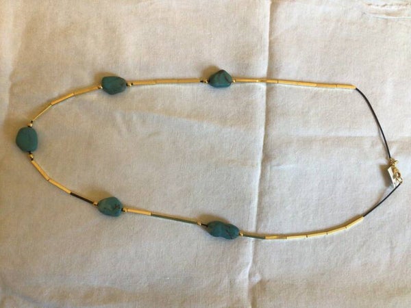 Marilia Capasani Collier goud- turkoois