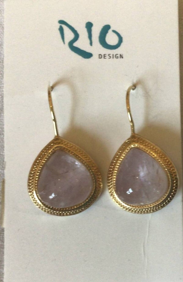 Oorbellen Rio Design Rose Quartz