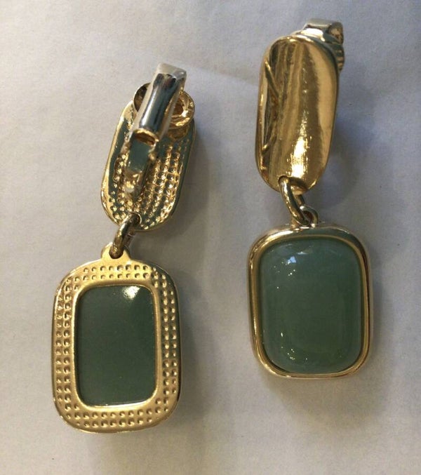 Oorbellen Rio Design Clips, groen Quartz