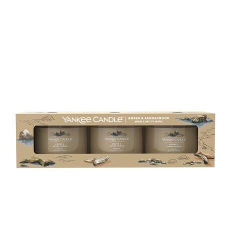 Yankee Candle Filled Votive 3-pack -Amber & Sandalwood