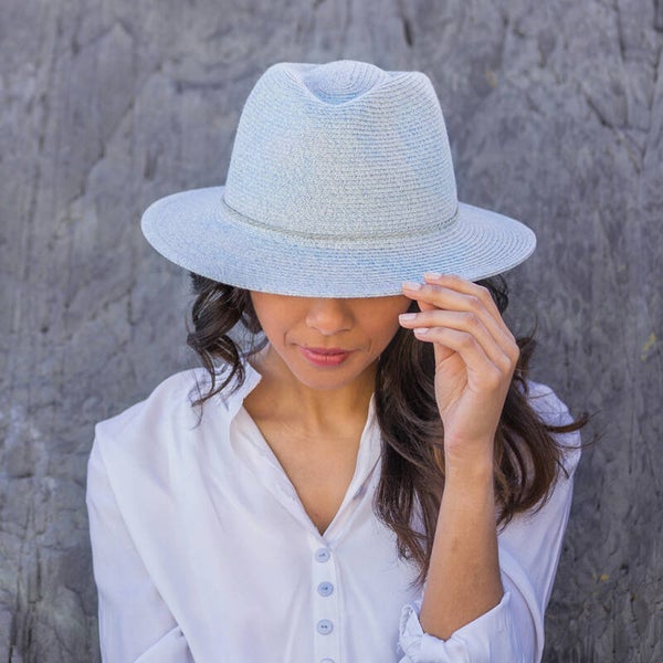 House of Ord Hoed - Avoca Fedora - Sky Blue/Cinamon -  58 cm