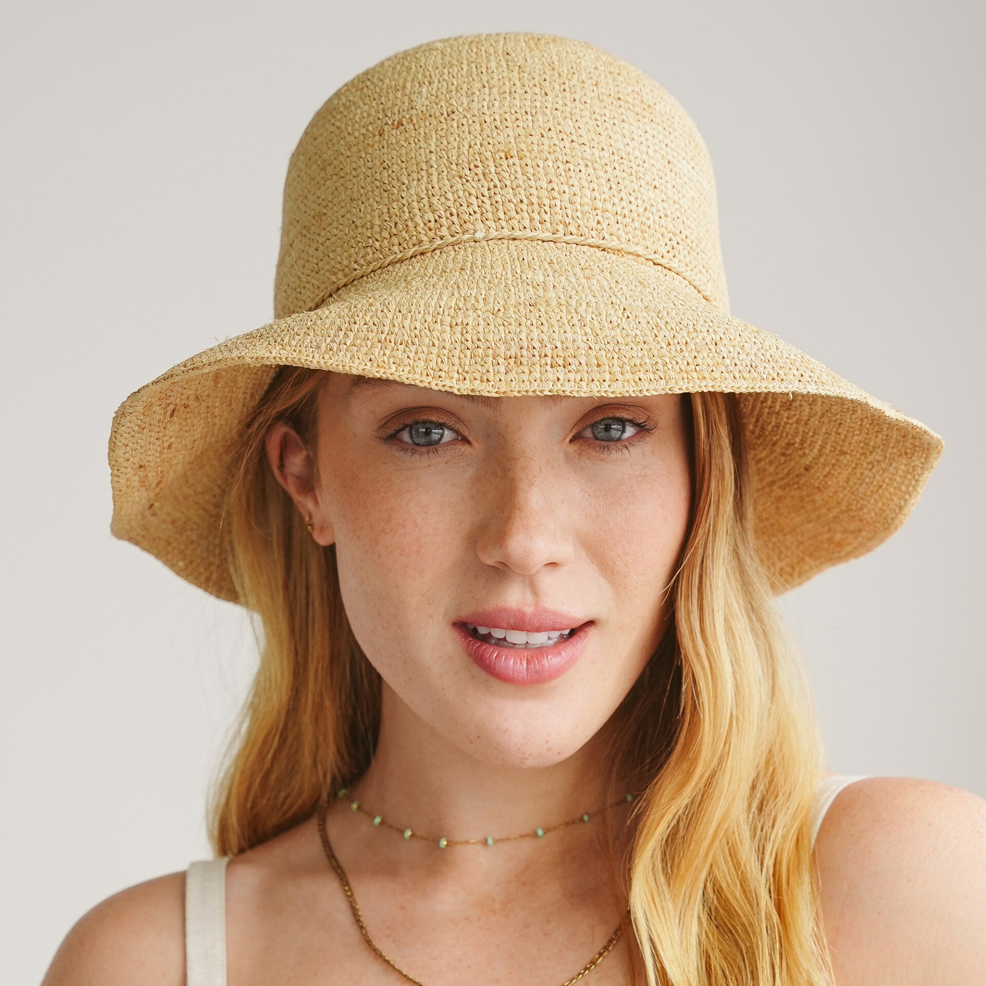 House of Ord hoed - Raffia Cloche- Natural- 58 cm