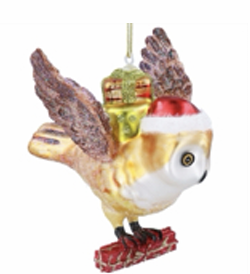 Vliegende Glazen Uil met Cadeaus - Gisela Graham