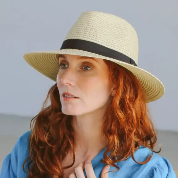 House of Ord Hoed - Braided Fedora naturel 58 cm of 61 cm