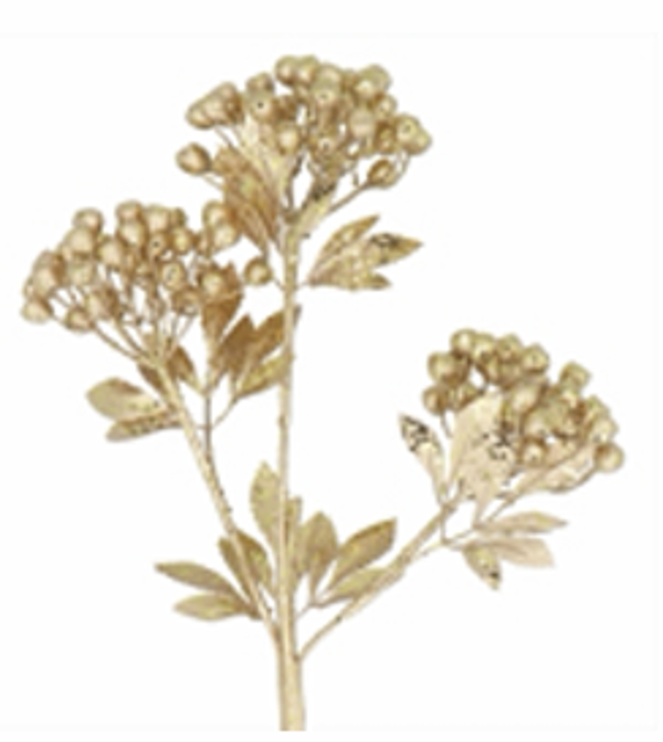 Gouden Bessen met Gouden Bladspray - Gisela Graham