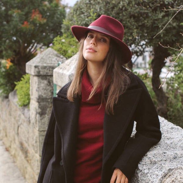 House of Ord Hoed - Blake Fedora - Wine - 57 cm