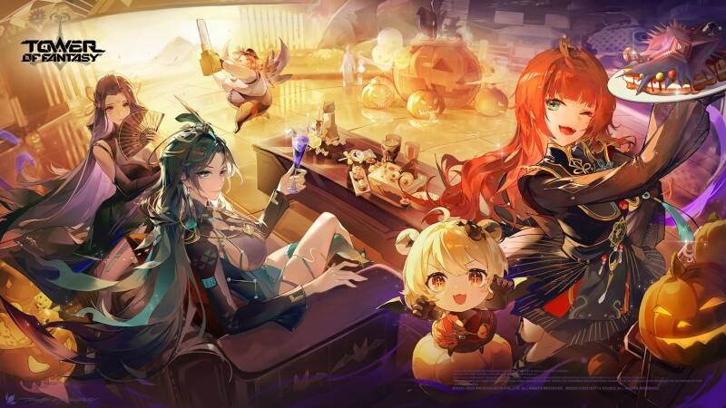halloween, chibi, cute, kawaii, Tower of Fantasy, wallpaper HD, FHD, tof