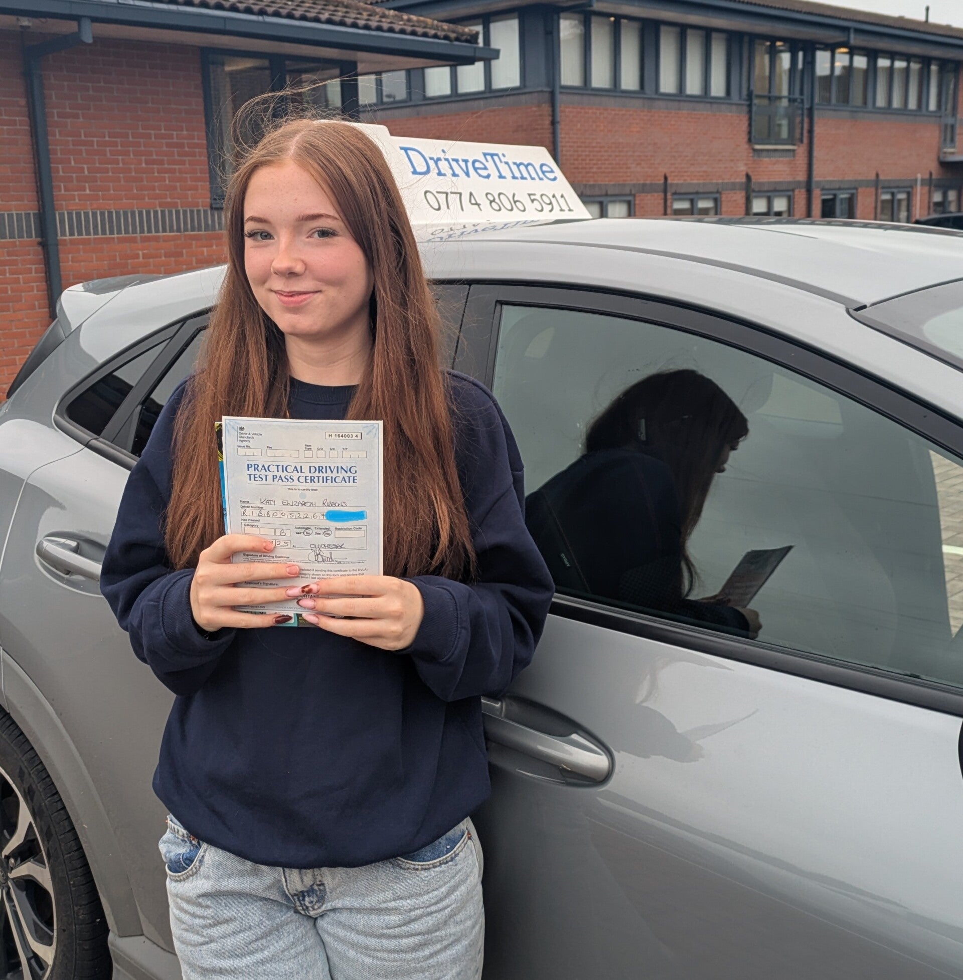 Passed her driving test