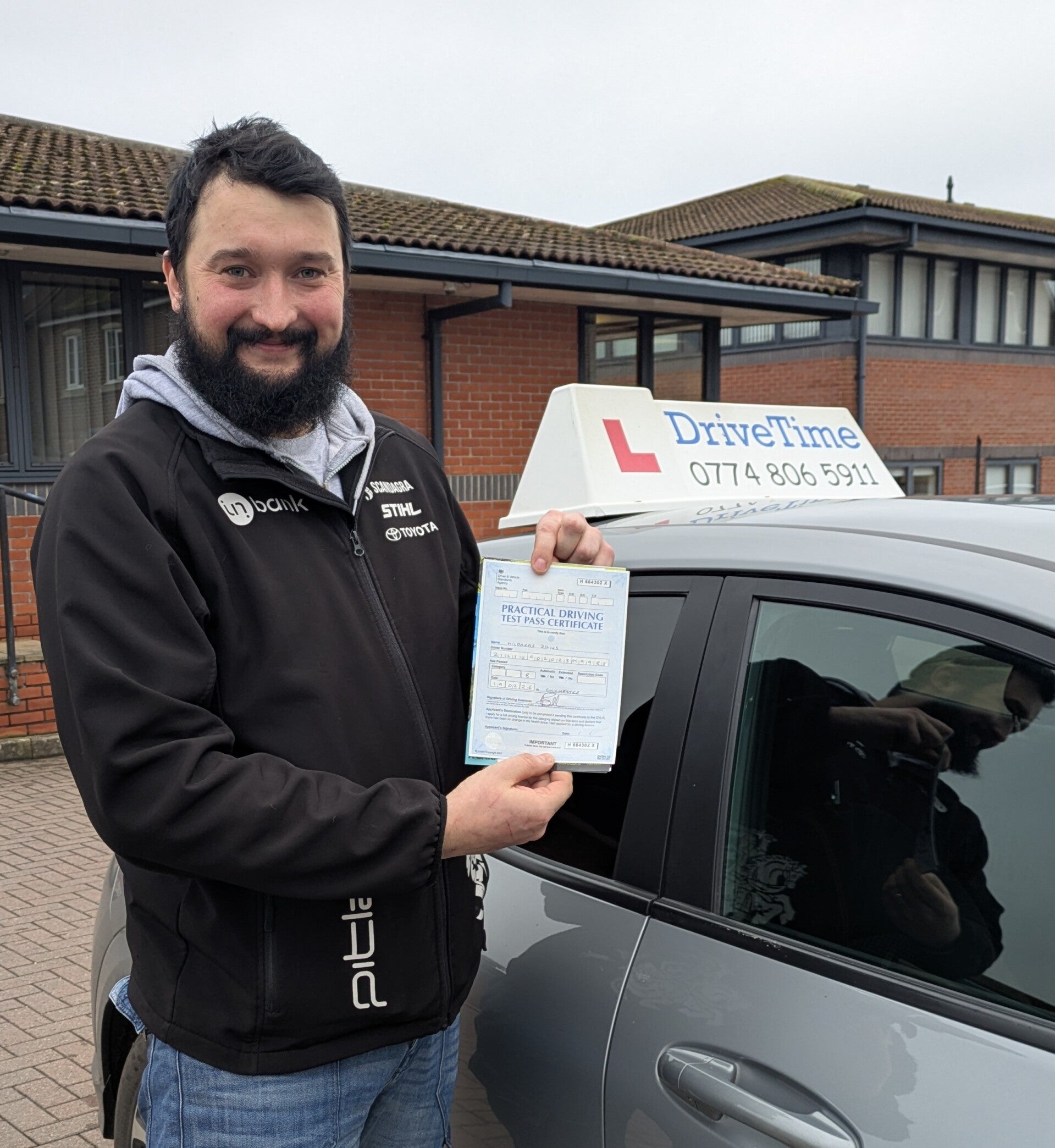 Passed his driving test