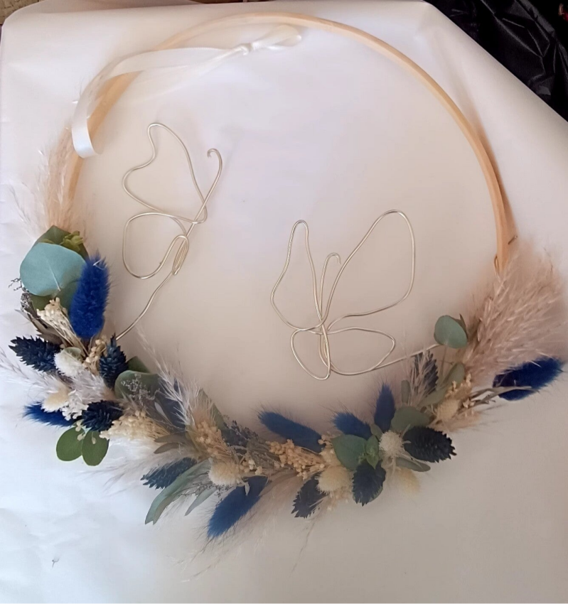 Couronne papillon bleu cadeau 