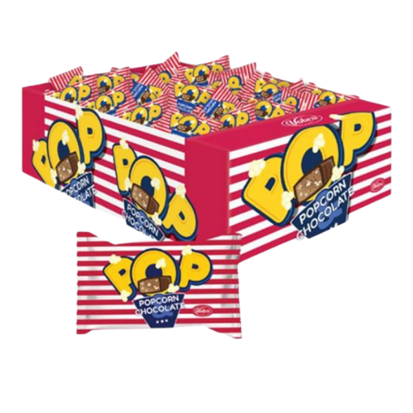 Kleine Schokoriegel mit Popcorn-Stücken