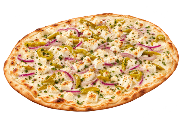 Flammkuchen nach Griechischer Art – oval