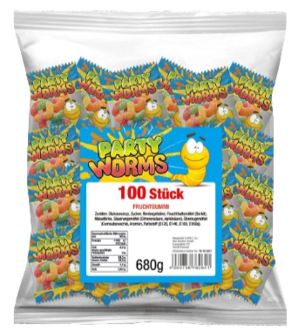Fruchtgummi "JoNi´s Party Saure Würmer"